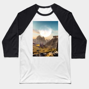 Ancient Building Planet Baseball T-Shirt
